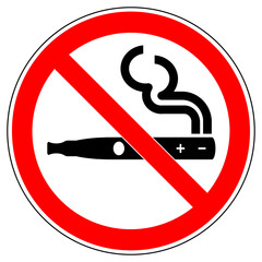 Canvas Print - vsrr343 VectorSignRoundRed vsrr - german: E-Zigaretten / Rauchen / Dampfen verboten . english: prohibition sign . no smoking - no vaping - vape pen . vector . transparent . AI 10 / EPS 10 . g11201