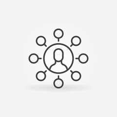Poster - Man with Many Circles linear vector concept icon