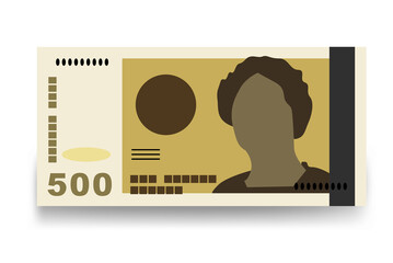 Wall Mural - Norwegian Krone Vector Illustration. Norway money set bundle banknotes. Paper money 500 kr. Flat style. Isolated on white background. Simple minimal design.