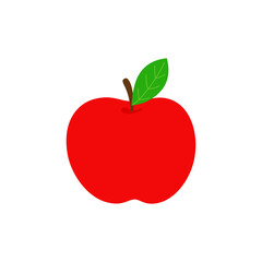 Wall Mural - cartoon apple isolated on white, vector illustration