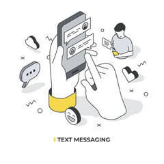 text messaging isometric scene