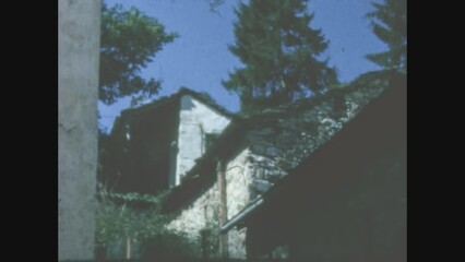 Wall Mural - Italy 1963, View of a village in the Dolomites