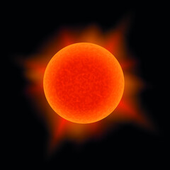 Wall Mural - red dwarf star, vector illustration of space