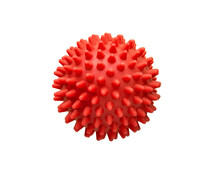 Red Rubber Plastic Spiny Massage Ball Isolated On White
