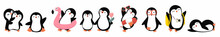 Cute  Little Penguins Poses Doodle Set