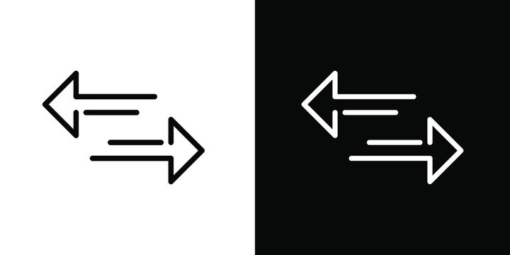 transfer arrows icon. data transfer vector icon. arrow exchange icon. arrow left and right symbol. v