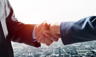 Wall Mural - Close-up of the handshake of businessmen.