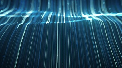 Wall Mural - abstract light fiber strings flowing background loop/ 4k animation of an abstract wallpaper technolo