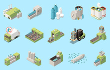 Plastic Production Icons Set