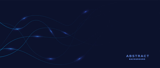 Abstract blue background with flowing lines. Dynamic waves. vector illustration.	