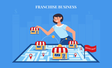 Sticker - Franchise Stores Chain Composition