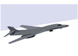 B-1B Lancer. Strategic bomber. Stylized drawing of a modern military aircraft. Vector image for prints, poster and illustrations.