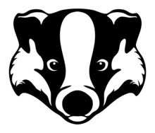Vector Forest Badger Head