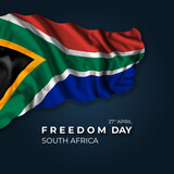 Fototapeta Sawanna - South Africa Freedom day greetings card with flag