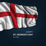Fototapeta Sawanna - England St Georges day greetings card with flag