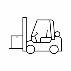 Wall Mural - loader cart line icon vector black illustration