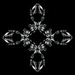 christian cross dove delicate ornament and elegant ornate delicate pattern design silver color