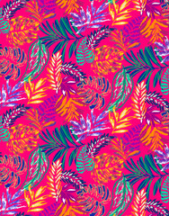 Sticker - Seamless flowers pattern, floral print.