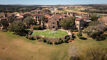 Montverde, FL USA - 2-12-2022: Drone View Of The Grand Lawn Wedding Ceremony Area At Bella Collina Clubhouse.