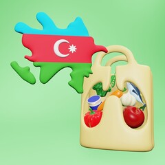 3d rendering of the need and consumption of nutrients for a healthy lungs in Azerbaijan