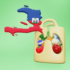 3d rendering of the need and consumption of nutrients for a healthy lungs in Haiti