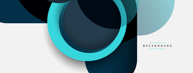 Circle and round shapes abstract background. Vector illustration for wallpaper banner background or landing page