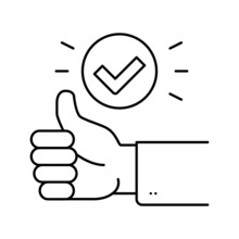 Gesture Good And Approved Line Icon Vector Illustration