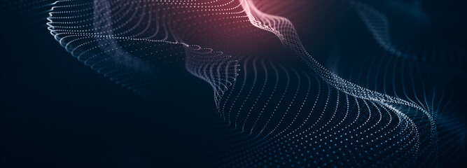 Wall Mural - abstract particular digital background hi-tech and scientific technology data line connect. particul