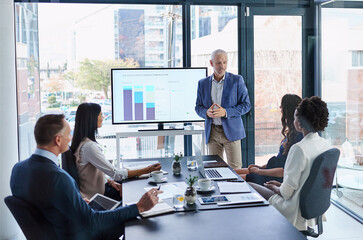 Poster - Putting his ideas into focus. Cropped shot of a businessman giving a presentation in a boardroom.