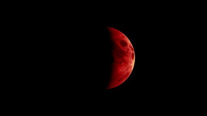 Wall Mural - the process of blood moon from crescent to full moon