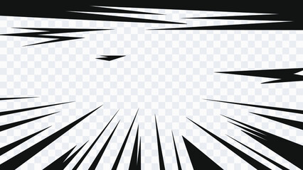 Wall Mural - abstract comic book flash explosion radial lines on transparent background. vector illustration supe