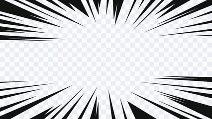 Wall Mural - abstract comic book flash explosion radial lines on transparent background. vector illustration supe