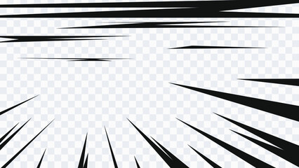 Wall Mural - abstract comic book flash explosion radial lines on transparent background. vector illustration supe