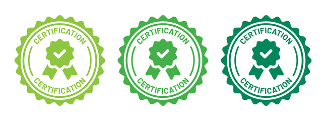 Aufkleber - Certification badge icon set. Approved or certified icon vector illustration.