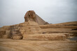 Great Sphinx against the background of the pyramids of the pharaohs Cheops  in Giza, Egypt