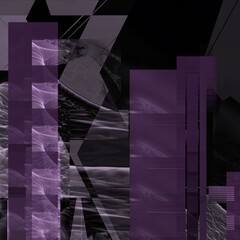 Poster - Digital abstract graphic artwork. Vibrant glitch texture. Artwork with deconstructed shapes and graphics elements. Creative graphic design for poster, brochure, flyer and card.