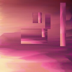 Poster - Digital abstract graphic artwork. Vibrant glitch texture. Artwork with deconstructed shapes and graphics elements. Creative graphic design for poster, brochure, flyer and card.
