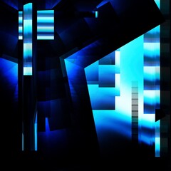Poster - Digital abstract graphic artwork. Vibrant glitch texture. Artwork with deconstructed shapes and graphics elements. Creative graphic design for poster, brochure, flyer and card.