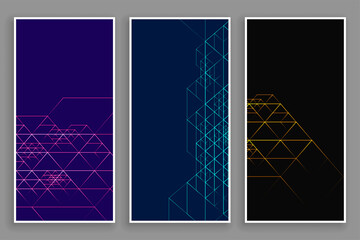 Wall Mural - geometric futuristic vertical banners set