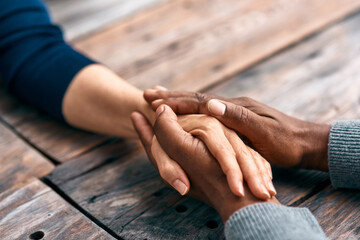 Poster - I find comfort in being with you. Cropped shot of two unrecognizable people holding hands.