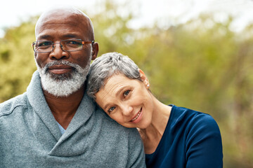 Poster - Hes still the person I fell in love with. Shot of a happy senior couple enjoying quality time at the park.