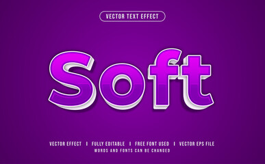 Canvas Print - Purple Soft Editable Vector Text Effect.