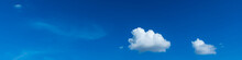 Blue Sky With Clouds.panoramic Blue Sky Background With Small Clouds.