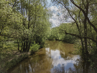  View to the Likhoborka river in Moscow, Russia
