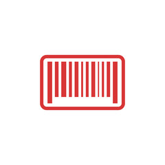 Canvas Print - Barcode vector red icon