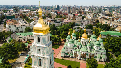 St. Sophia's Cathedral Kiev from the height of St. Sophia's Square cityscape