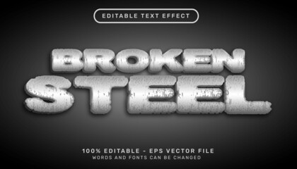 Poster - Editable text effect - broken steel 3d style concept