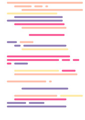 Code on screen vector illustration, flat cartoon coding lines simulation