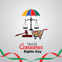 World Consumer Rights Day. March 15. Suitable for Greeting Card, Poster and Banner.