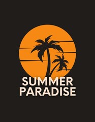 Black & Orange Summer Paradise T-shirt